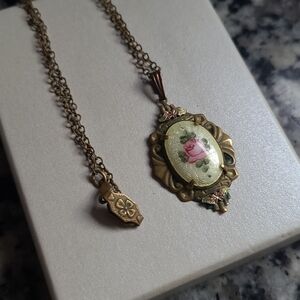 Antique Guilloche Enamel Work with a Rose Design.